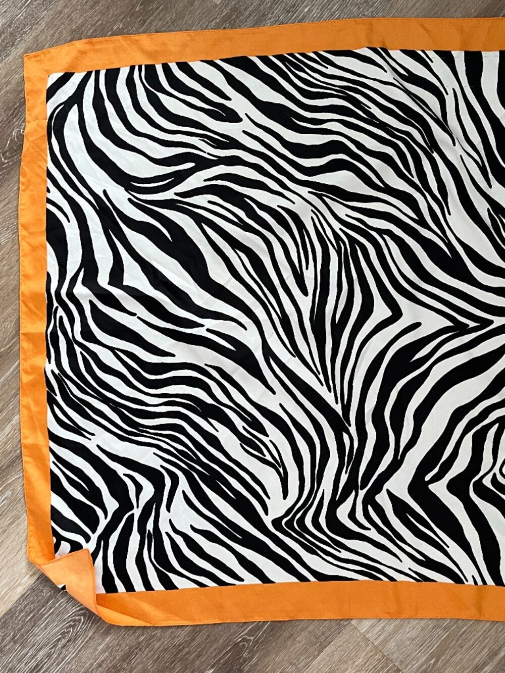 Mango Zebra Print Scarf Orange Border